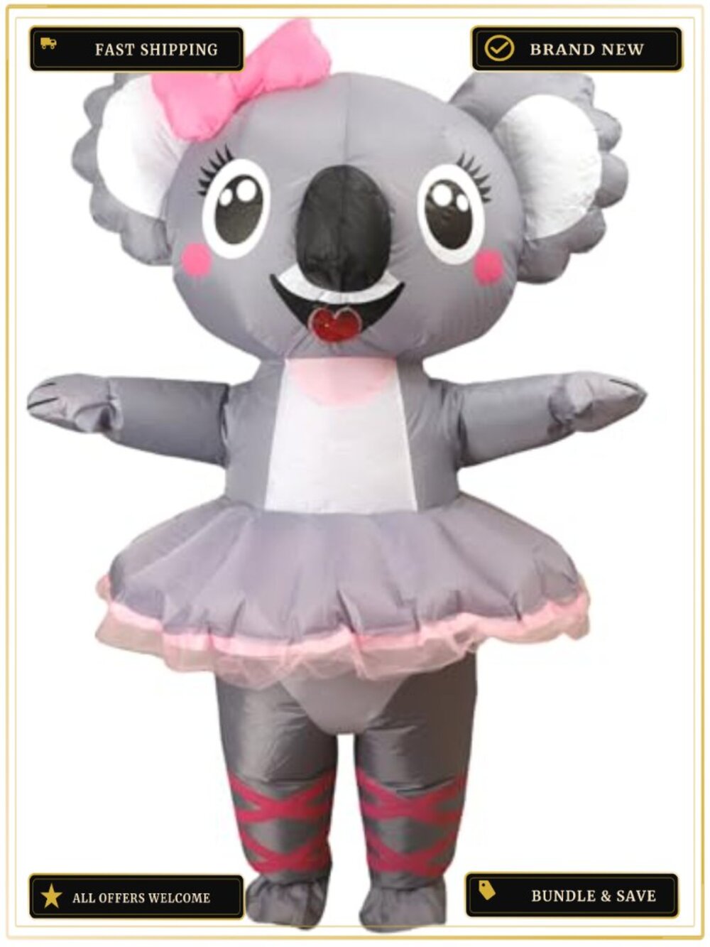 Inflatable Koala Costume Adults Ballet Tutu Plus Size Unisex Halloween Cosplay
